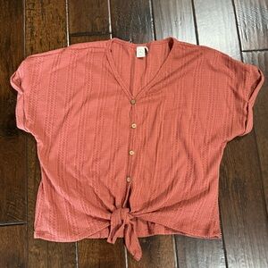 Tie front top - Paper Crane - Large